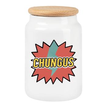 Chungus - Cookie Jar with Wooden Lid - white - Front