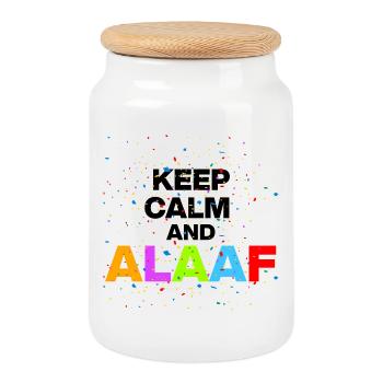 KEEP CALM AND ALAF! SHROVE MONDAY AND CARNIVAL BLACK - Cookie Jar with Wooden Lid - white - Front