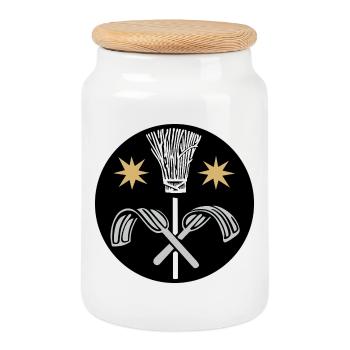 51166_Schornsteinfeger, chimney sweep - Cookie Jar with Wooden Lid - white - Front