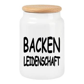 Backen - Keksdose mit Holzdeckel - Weiß - Vorne