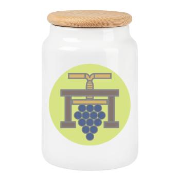 20506_Winzer, Vigneron Grapepresse Millésime - Boîte à biscuits avec couvercle en bois - blanc - Devant
