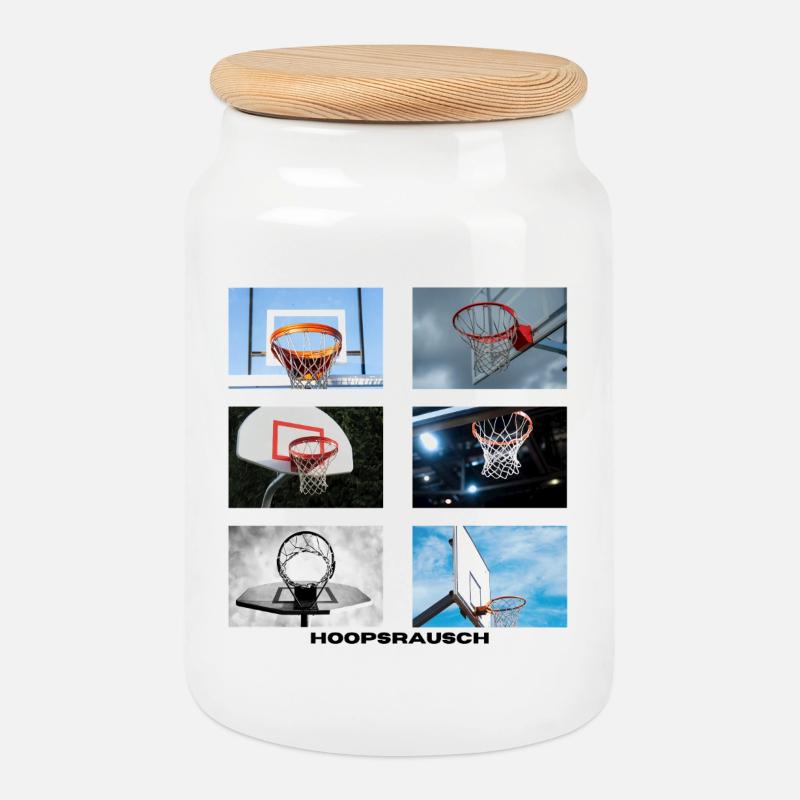 Hoopsrausch Collage - Keksdose mit Holzdeckel - Weiß