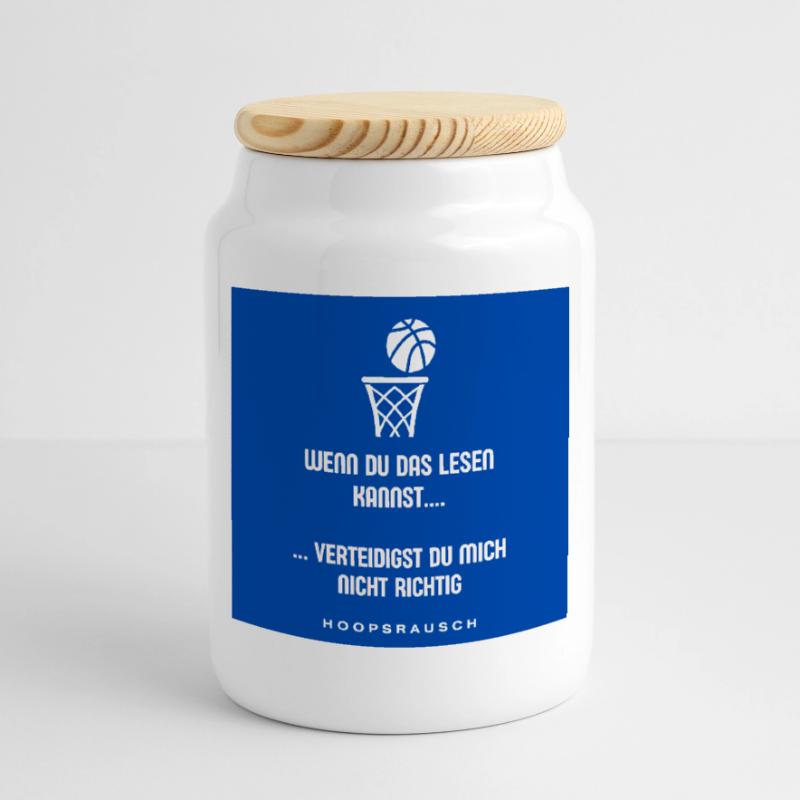 Lesen oder Verteidigen Spruch Hoopsrausch Keksdose mit Holzdeckel