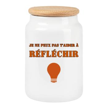 Je ne peux pas t'aider à réfléchir. - Boîte à biscuits avec couvercle en bois - blanc - Devant