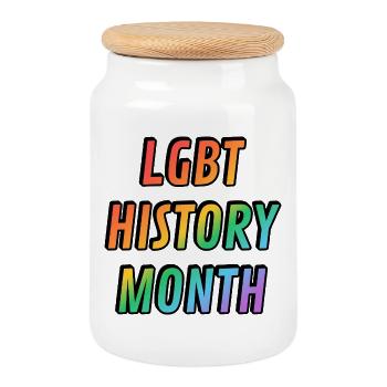 LGBT history month - Cookie Jar with Wooden Lid - white - Front