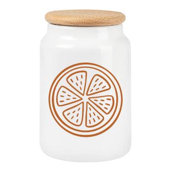 Art en tranches d’agrumes - Boîte à biscuits avec couvercle en bois - blanc - Devant