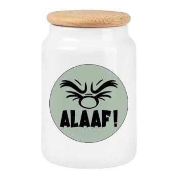 Costume de carnaval Alaaf - Boîte à biscuits avec couvercle en bois - blanc - Devant