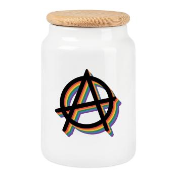 Anarchy - Anarchism Tee - Cookie Jar with Wooden Lid - white - Front