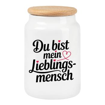 Tu es ma personne préférée - Boîte à biscuits avec couvercle en bois - blanc - Devant