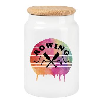 Rowing - Keksdose mit Holzdeckel - Weiß - Vorne