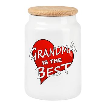 GRAND-MÈRE EST LA MEILLEURE - Boîte à biscuits avec couvercle en bois - blanc - Devant