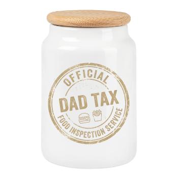 Timbre officiel du Service d’inspection alimentaire de la taxe pour les pères - Boîte à biscuits avec couvercle en bois - blanc - Devant