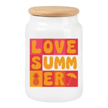 Ich liebe den Sommer - Keksdose mit Holzdeckel - Weiß - Vorne