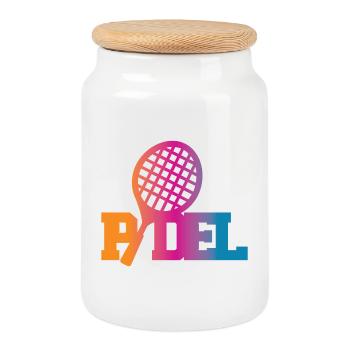 Padel - Keksdose mit Holzdeckel - Weiß - Vorne