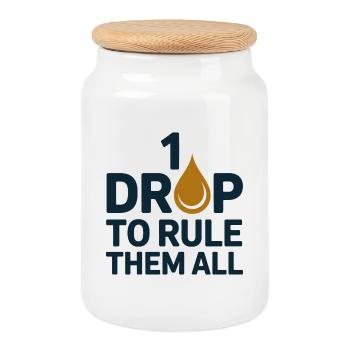 Homeopathy 1 Drop To Rule Them All Professional  - Cookie Jar with Wooden Lid - white - Front