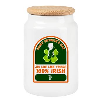 SAINT PATRICK'S DAY - Cookie Jar with Wooden Lid - white - Front