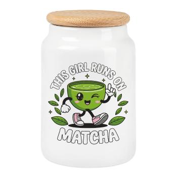 Lustiges Matcha Design für Matcha Liebhaberinnen - Keksdose mit Holzdeckel - Weiß - Vorne