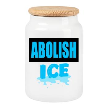 Abolish I.C.E: - Cookie Jar with Wooden Lid - white - Front
