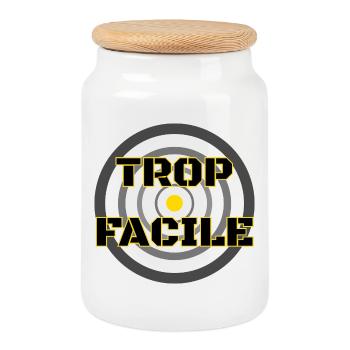 LA CIBLE - Boîte à biscuits avec couvercle en bois - blanc - Devant