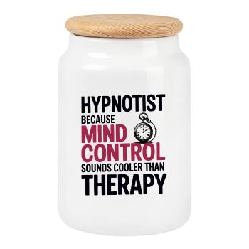 Hypnotiseur Gedankenkontrolle cooler als Therapieprofi - Keksdose mit Holzdeckel - Weiß - Vorne