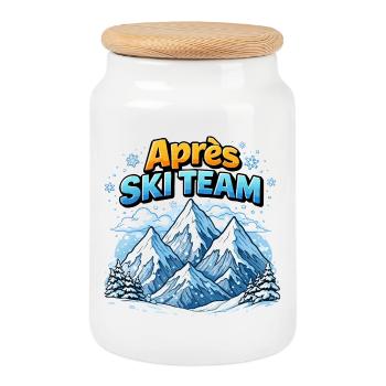 Après Ski Team Berglandschaft - Keksdose mit Holzdeckel - Weiß - Vorne