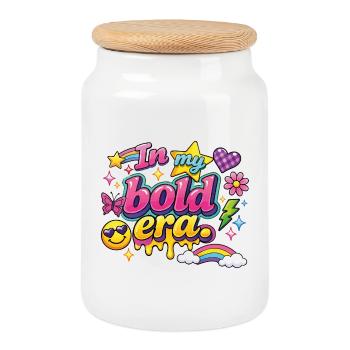 À mon époque audacieuse – Dicton tendance de la génération Z - Boîte à biscuits avec couvercle en bois - blanc - Devant
