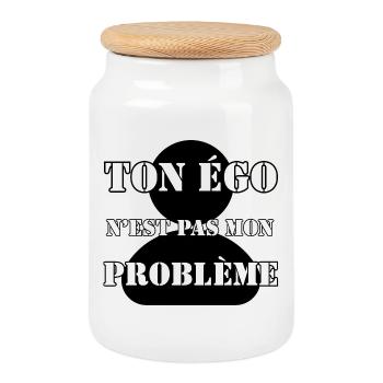 DEIN EGO IST NICHT MEIN PROBLEM. - Keksdose mit Holzdeckel - Weiß - Vorne