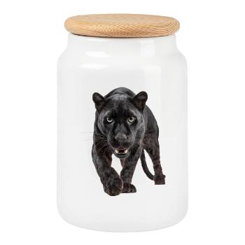 Schwarzer Panther – Kraft, Fokus, Dominanz - Boîte à biscuits avec couvercle en bois - blanc - Devant