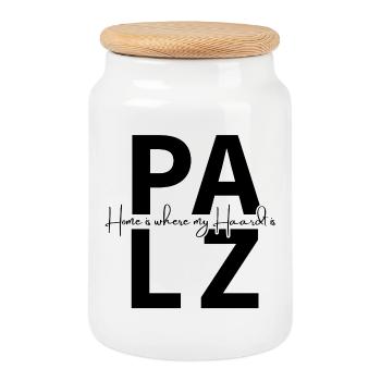 Palz - Home Is Where My Haardt Is - Keksdose mit Holzdeckel - Weiß - Vorne