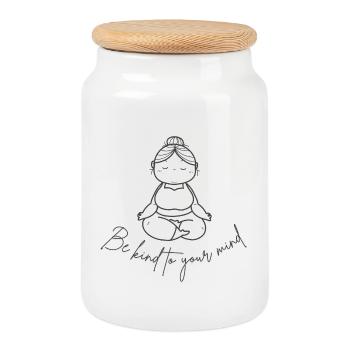 Be kind to you mind - Keksdose mit Holzdeckel - Weiß - Vorne