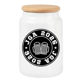JGA 2026 - Cookie Jar with Wooden Lid - white - Front
