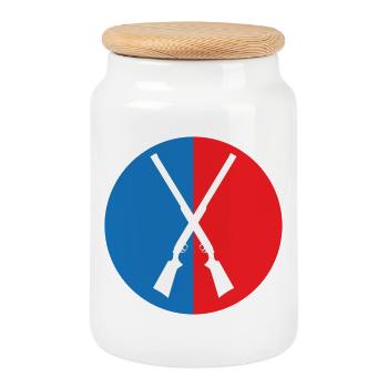 Chasse - Chasseur - Boîte à biscuits avec couvercle en bois - blanc - Devant