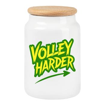 Volley Plus Padel Tennis Puissance Dire - Boîte à biscuits avec couvercle en bois - blanc - Devant