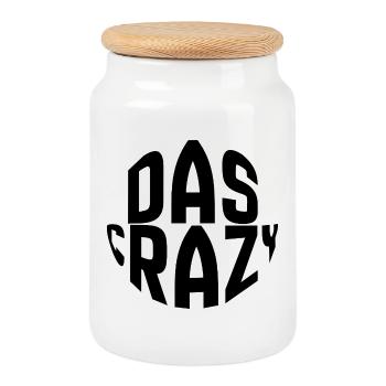 Das crazy!  - Keksdose mit Holzdeckel - Weiß - Vorne