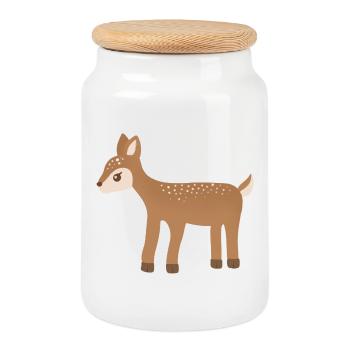 Fawn Dots Waldcharme - Keksdose mit Holzdeckel - Weiß - Vorne