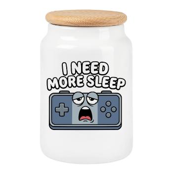 Lack of Sleep Gaming Controller - Cookie Jar with Wooden Lid - white - Front