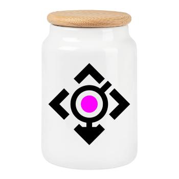 LGBT symbol - Cookie Jar with Wooden Lid - white - Front