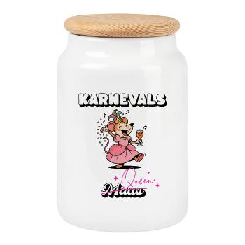 Karnevals Maus Queen Fasching Kostüm - Keksdose mit Holzdeckel - Weiß - Vorne