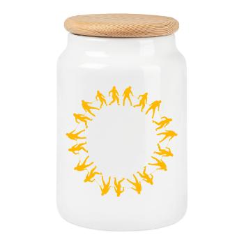 MY NORMAL IS MY NORMAL, YOURS IS ALL OK ✌️ - Cookie Jar with Wooden Lid - white - Front