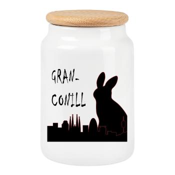 Granconill à Barcelone - Boîte à biscuits avec couvercle en bois - blanc - Devant