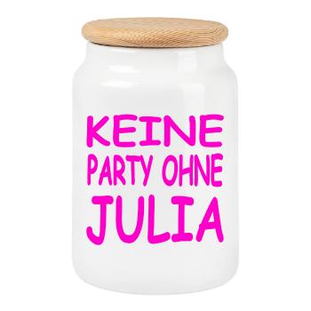 Julia - Keksdose mit Holzdeckel - Weiß - Vorne