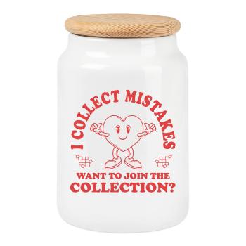 I'm collecting bugs – Do you want to join in? - Cookie Jar with Wooden Lid - white - Front