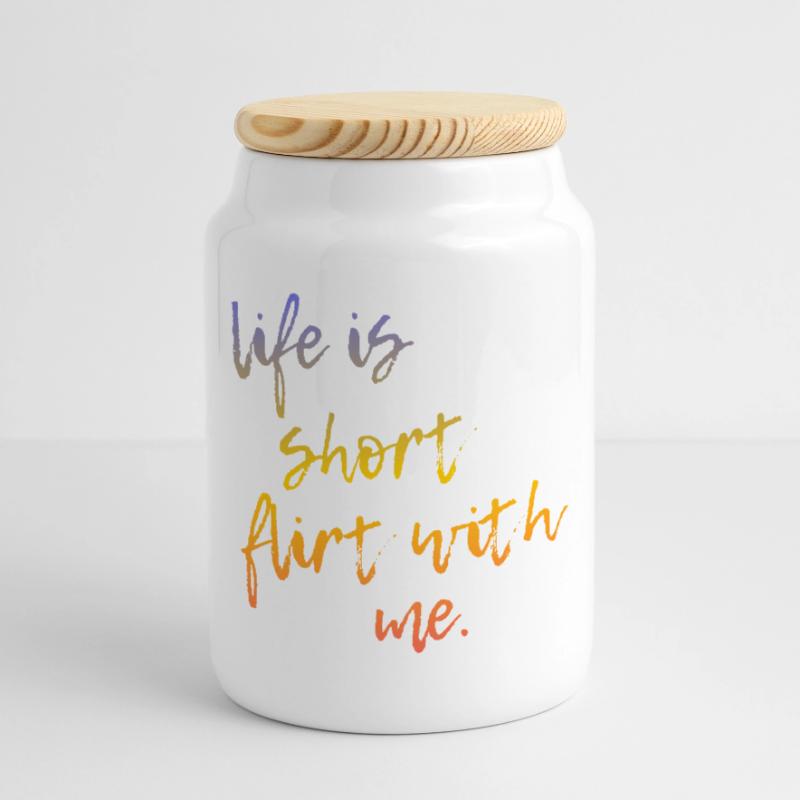 La vie est courte Draguette avec moi - Tour Gradient Script Boîte à biscuits avec couvercle en bois