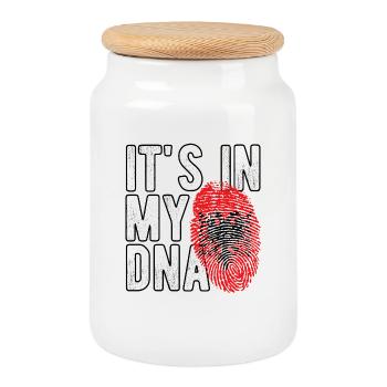 It's in my DNA Albania - Cookie Jar with Wooden Lid - white - Front
