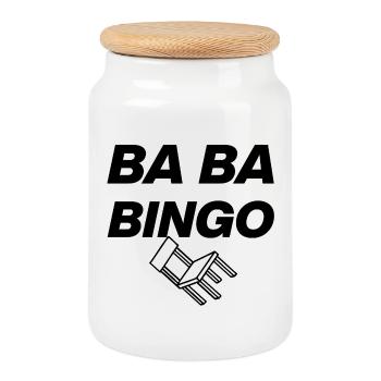 B-B-B-BINGO TREND, VIRAL FUN, MEME SCHULE STUHL 🪑 - Keksdose mit Holzdeckel - Weiß - Vorne