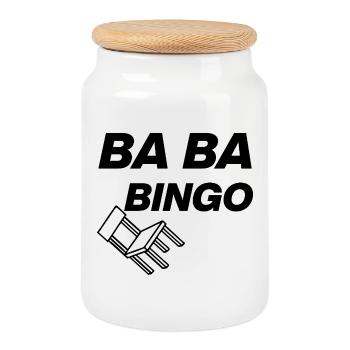 B-B-B-BINGO TREND, VIRAL FUN, MEME SCHULE STUHL 🪑 - Keksdose mit Holzdeckel - Weiß - Vorne