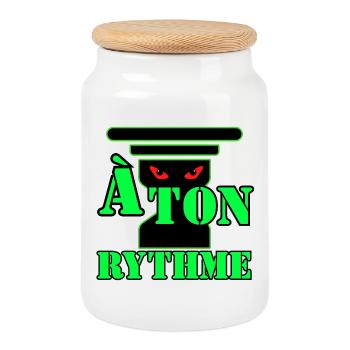 À TON RYTHME. - Boîte à biscuits avec couvercle en bois - blanc - Devant