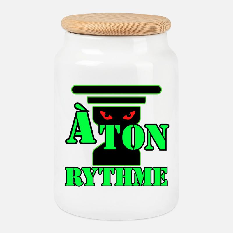 À TON RYTHME. - Boîte à biscuits avec couvercle en bois - blanc