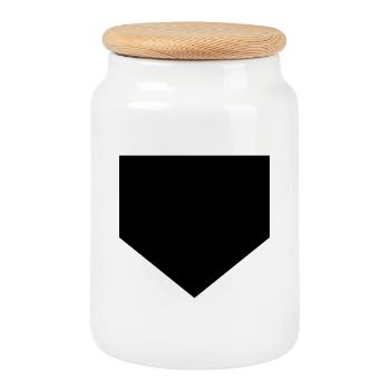 Marbre de baseball - Boîte à biscuits avec couvercle en bois - blanc - Devant