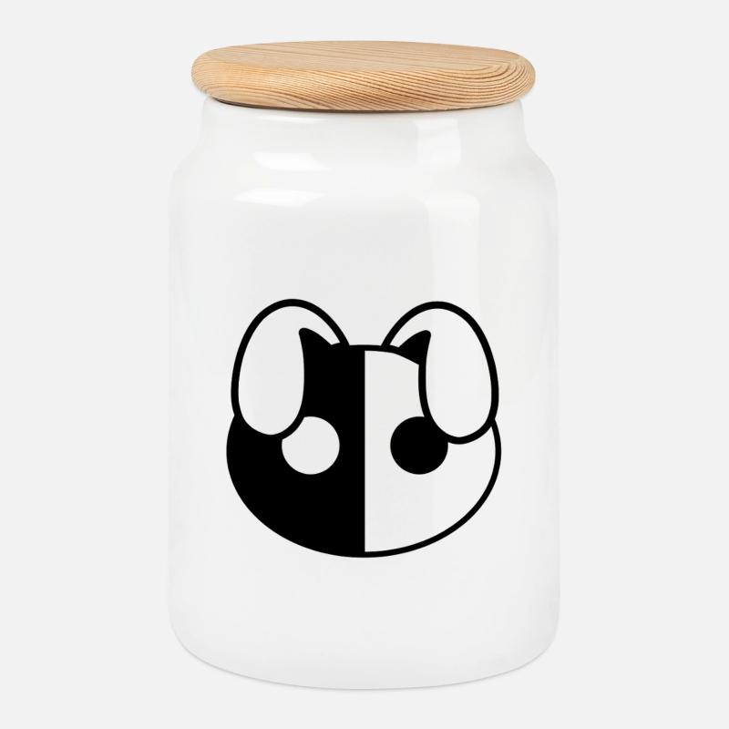 Plush: Yiny (Head) - Cookie Jar with Wooden Lid - white